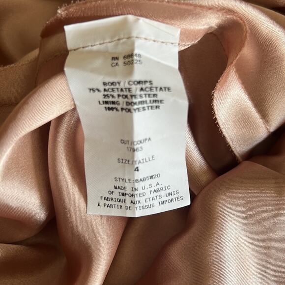 ABS Allen Schwartz Size 4 Satin & Chiffon Special Occasion Dress Beaded Party - Picture 10 of 15